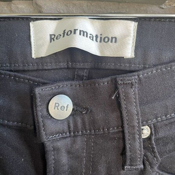 Reformation Flood & Flare Black Pants Size‎ 25 Waist Stretch Womens - Picture 3 of 6